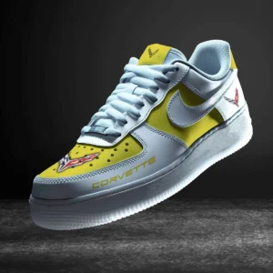 Chevrolet Corvette Air Low-Top Sneakers, CAR All Over Print Air Low-Top Sneakers - Yellow CAR316032257