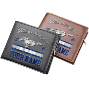Ford Mustang Horizontal Leather Wallet, Gift For Ford Mustang Lovers, Gift For Him, Husband, Boyfriend CAR37030425050