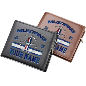 Ford Mustang Horizontal Leather Wallet, Gift For Ford Mustang Lovers, Gift For Him, Husband, Boyfriend CAR37030425052