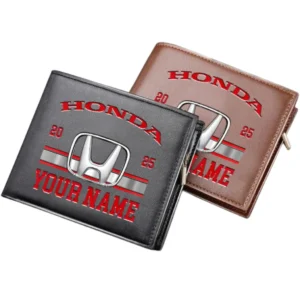 Honda Horizontal Leather Wallet, Gift For Honda Lovers, Gift For Him, Husband, Boyfriend CAR37030425066