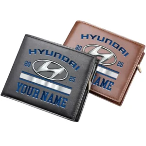 Hyundai Horizontal Leather Wallet, Gift For Hyundai Lovers, Gift For Him, Husband, Boyfriend CAR37030425068