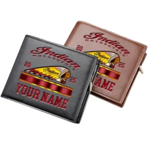 Indian Motorcycle Horizontal Leather Wallet, Gift For Indian Motorcycle Lovers, Gift For Him, Husband, Boyfriend CAR37030425069