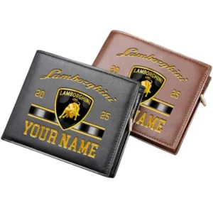 Lamborghini Horizontal Leather Wallet, Gift For Lamborghini Lovers, Gift For Him, Husband, Boyfriend CAR37030425077