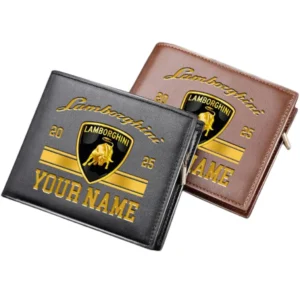 Lamborghini Horizontal Leather Wallet, Gift For Lamborghini Lovers, Gift For Him, Husband, Boyfriend CAR37030425078