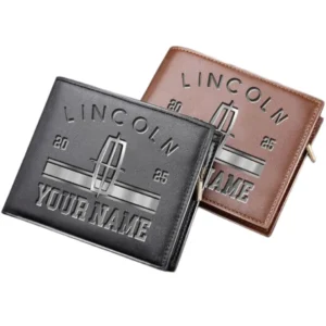 Lincoln Horizontal Leather Wallet, Gift For Lincoln Lovers, Gift For Him, Husband, Boyfriend CAR37030425082