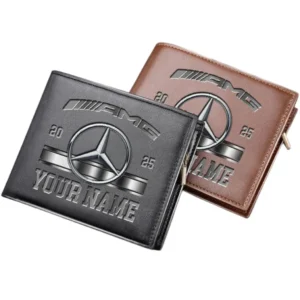Mercedes AMG Horizontal Leather Wallet, Gift For Mercedes AMG Lovers, Gift For Him, Husband, Boyfriend CAR37030425089
