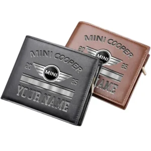 Mini Cooper Horizontal Leather Wallet, Gift For Mini Cooper Lovers, Gift For Him, Husband, Boyfriend CAR37030425095