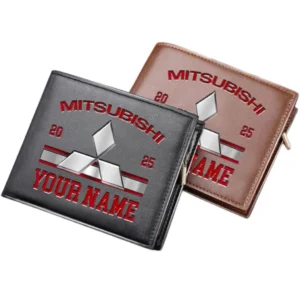 Mitsubishi Horizontal Leather Wallet, Gift For Mitsubishi Lovers, Gift For Him, Husband, Boyfriend CAR37030425097