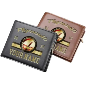 Plymouth Horizontal Leather Wallet, Gift For Plymouth Lovers, Gift For Him, Husband, Boyfriend CAR37030425106