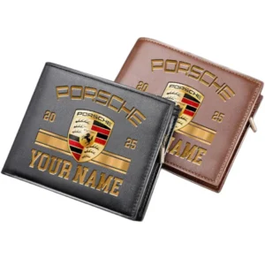 Porsche Horizontal Leather Wallet, Gift For Porsche Lovers, Gift For Him, Husband, Boyfriend CAR37030425108