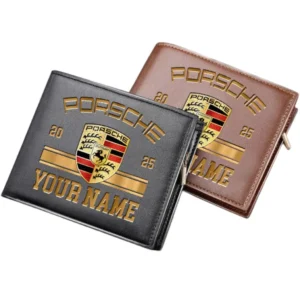 Porsche Horizontal Leather Wallet, Gift For Porsche Lovers, Gift For Him, Husband, Boyfriend CAR37030425109