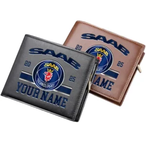 Saab Automobile Horizontal Leather Wallet, Gift For Saab Automobile Lovers, Gift For Him, Husband, Boyfriend CAR37030425114