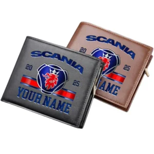 Scania Horizontal Leather Wallet, Gift For Scania Lovers, Gift For Him, Husband, Boyfriend CAR37030425116
