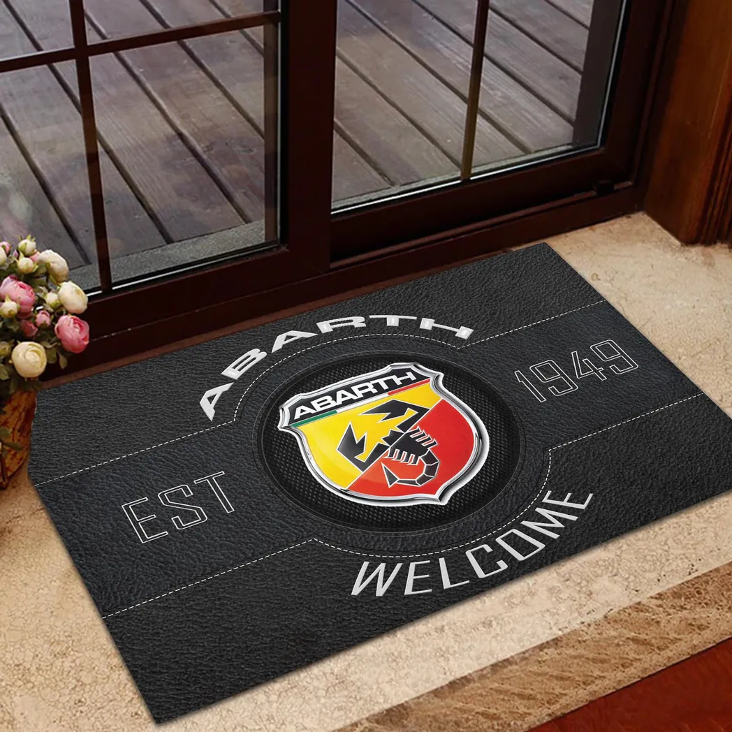 Abarth Doormat, Gift For Abarth Lovers, Gift For Him, Husband, Boyfriend CAR16902262500 - Black