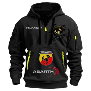 Abarth Half Zip Hoodie CAR113021425798, Best Gift for Him, Husband, Boyfriend - Black