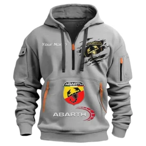 Abarth Half Zip Hoodie CAR113021425798, Best Gift for Him, Husband, Boyfriend - Gray