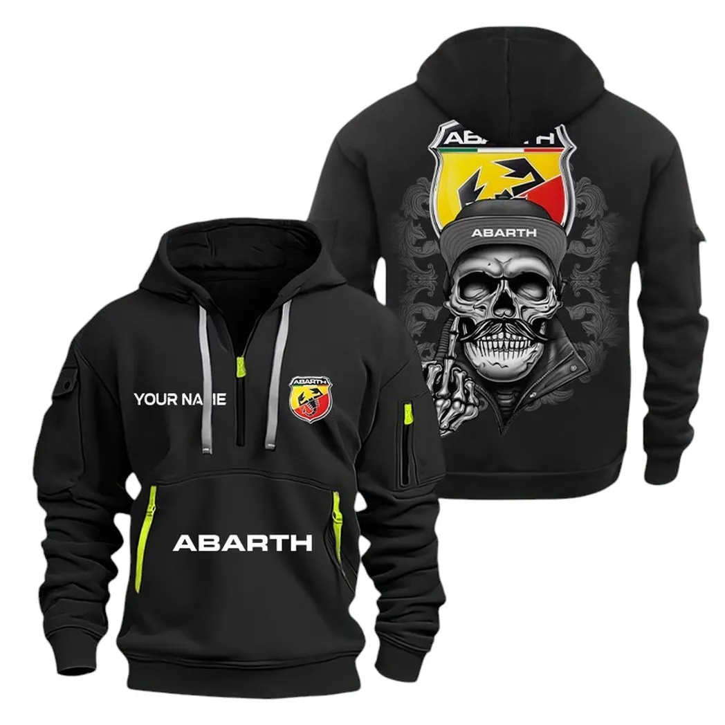 Abarth Half Zip Hoodie For Men, Gift For Abarth Fan CAR166022625139 - Black