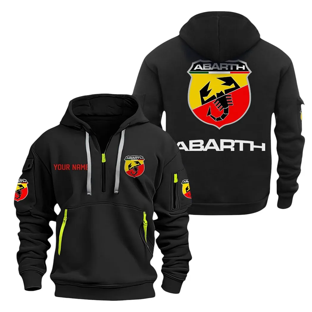 Abarth Half Zip Hoodie For Men, Gift For Abarth Lovers CAR20022125700 - Black