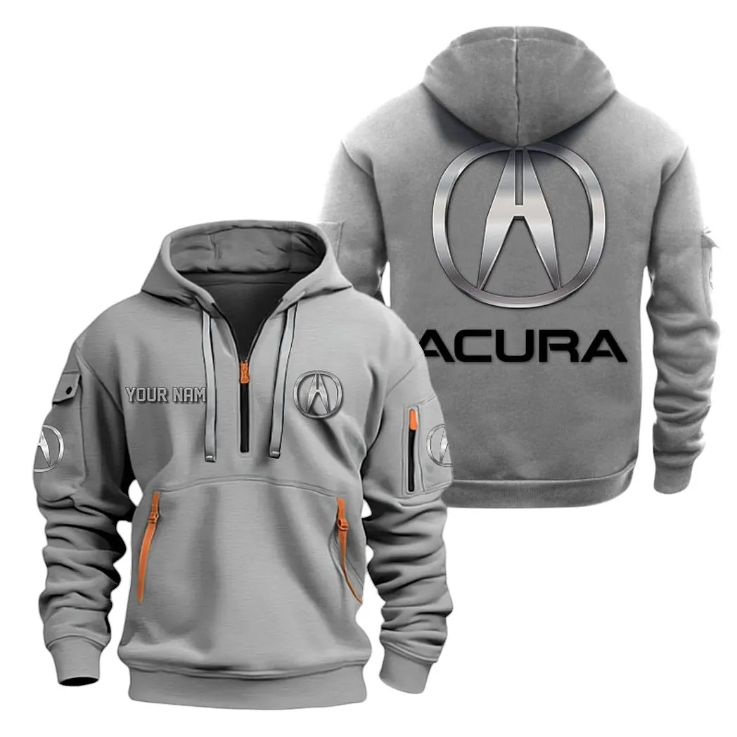 Acura Half Zip Hoodie For Men, Gift For Acura Lovers CAR20022125745 - Gray