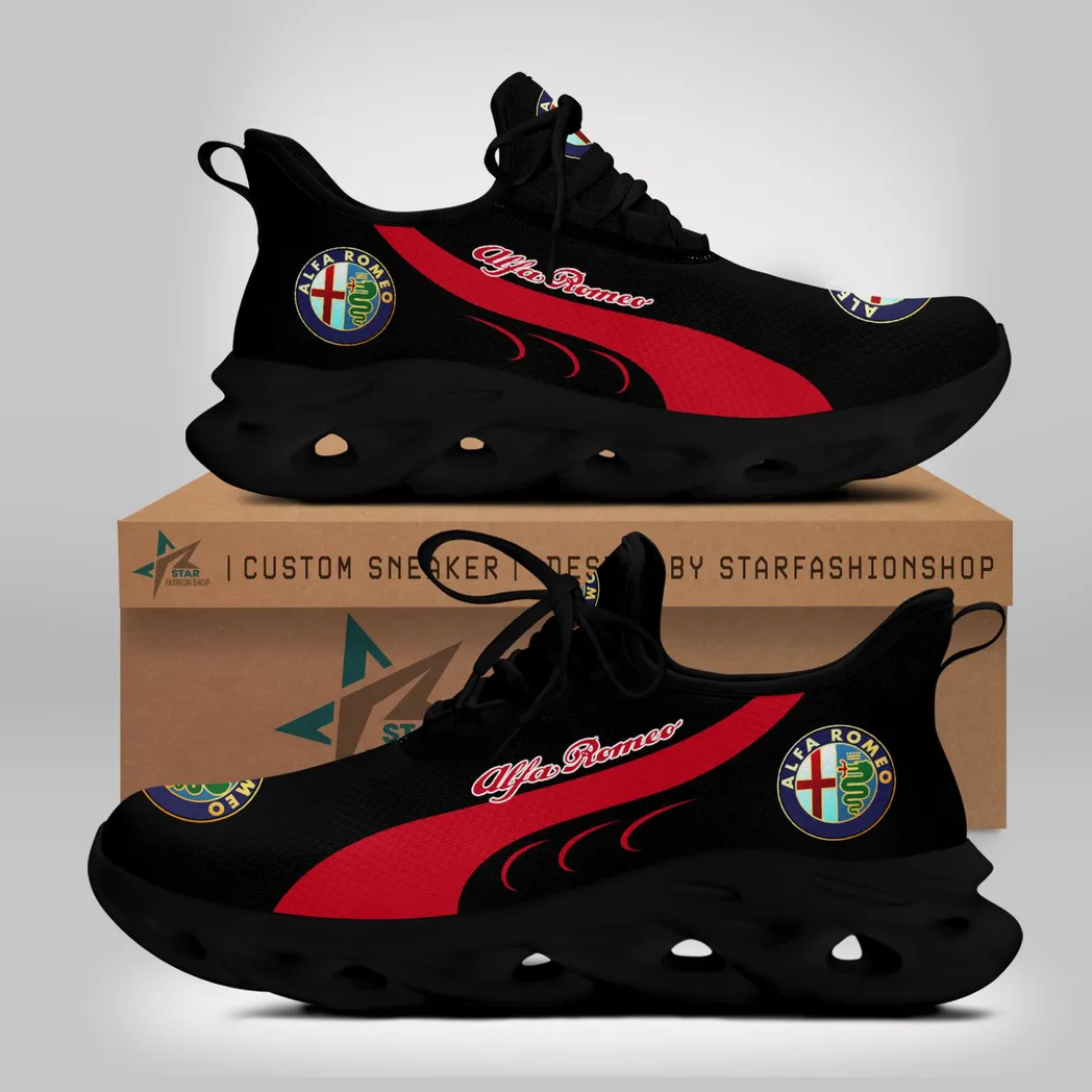 Alfa Romeo Max Soul Shoes, Gift For Alfa Romeo Lovers, Gift For Him, Husband, Boyfriend CAR7802242501 - Black
