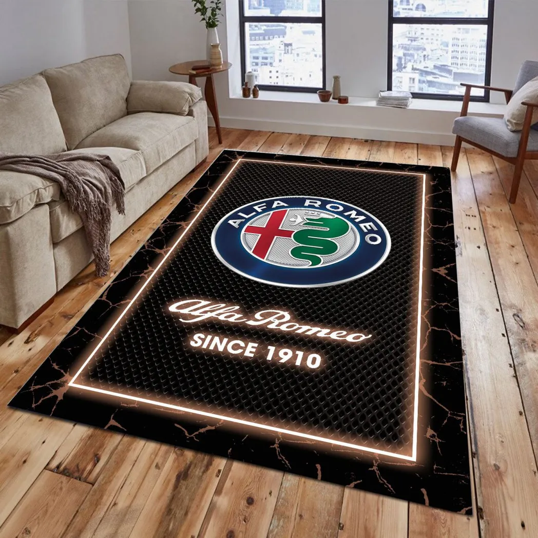 Alfa Romeo Rug, Gift For Alfa Romeo Lovers, Gift For Him, Husband, Boyfriend CAR5202192500 - Brown
