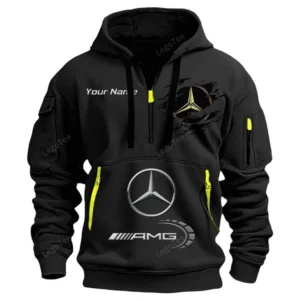 AMG Half Zip Hoodie CAR113021425849, Best Gift for Him, Husband, Boyfriend - Black