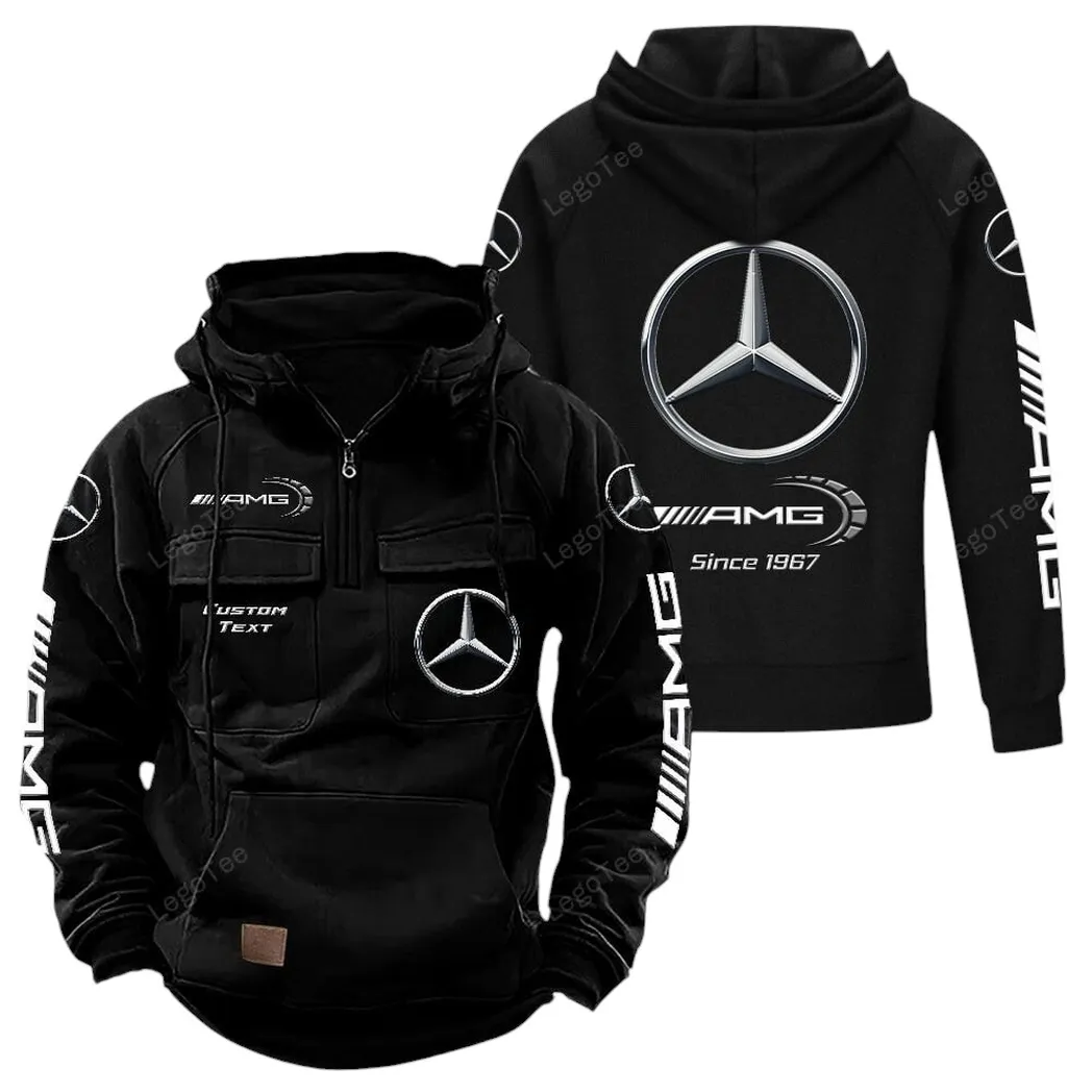 AMG Tactical Quarter Zip Hoodie, Gift For AMG Lovers, Gift For Him, Husband, Boyfriend - Black CAR96021425698-2