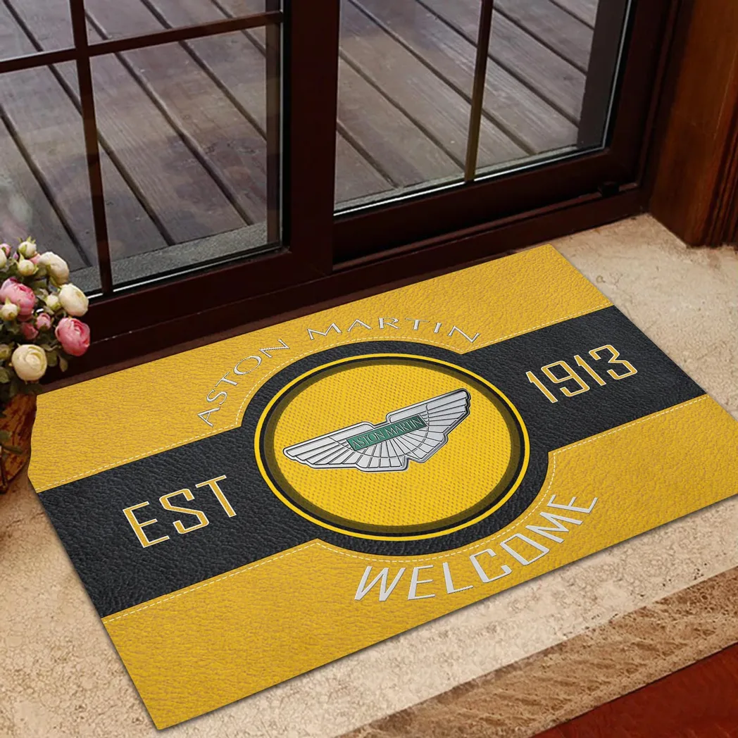 Aston Martin Doormat, Gift For Aston Martin Lovers, Gift For Him, Husband, Boyfriend CAR16902262502 - Yellow
