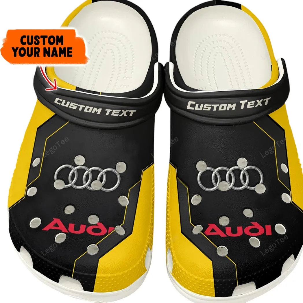 Audi Crocs, Gift For Audi Lovers, Gift For Him, Husband, Boyfriend - Yellow CAR140021225562-8