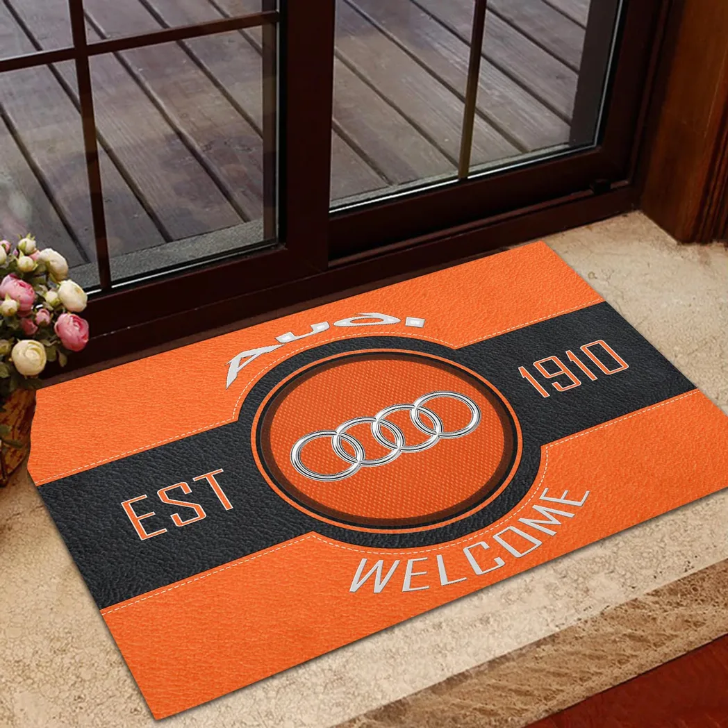 Audi Doormat, Gift For Audi Lovers, Gift For Him, Husband, Boyfriend CAR16902262503 - Orange