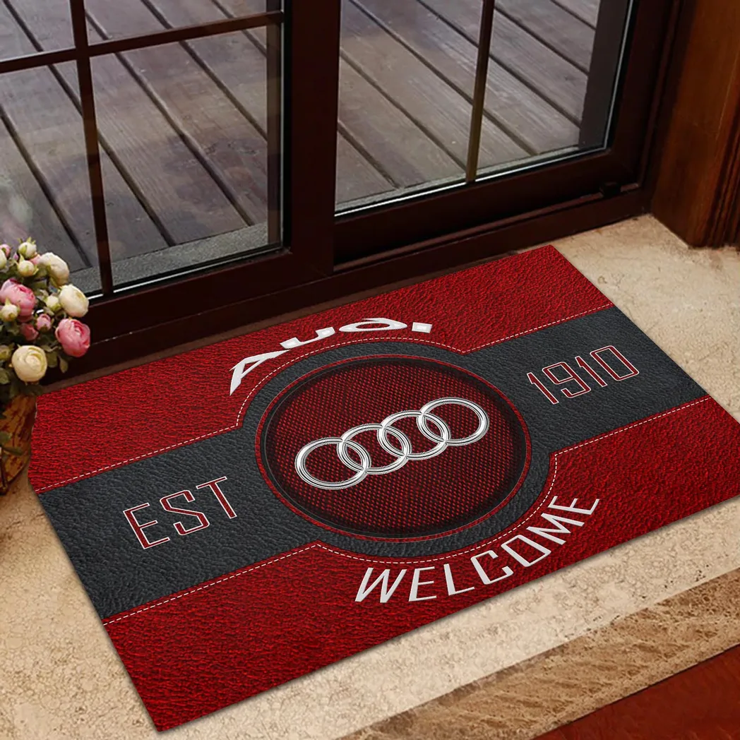 Audi Doormat, Gift For Audi Lovers, Gift For Him, Husband, Boyfriend CAR16902262503 - Red