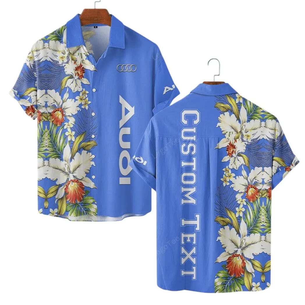 Audi Hawaiian Shirt For Men, Gift For Audi Lovers, Gift For Him, Husband, Boyfriend CAR1230304000 - Blue