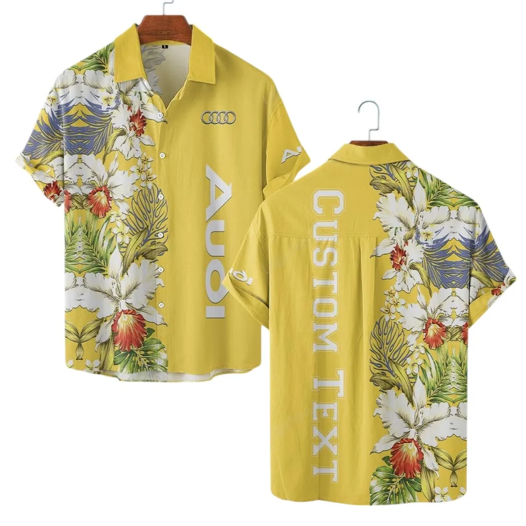 Audi Hawaiian Shirt For Men, Gift For Audi Lovers, Gift For Him, Husband, Boyfriend CAR1230304000 - Yellow