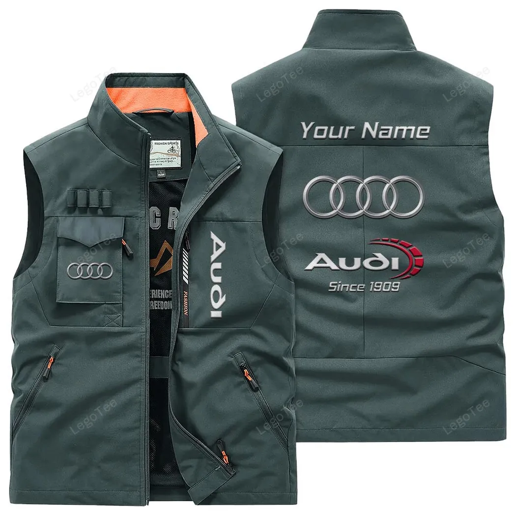 Audi Outdoor Sleeveless Vest, Gift For Audi Lovers, Gift For Him, Husband, Boyfriend - Bean Green CAR131021325679-2
