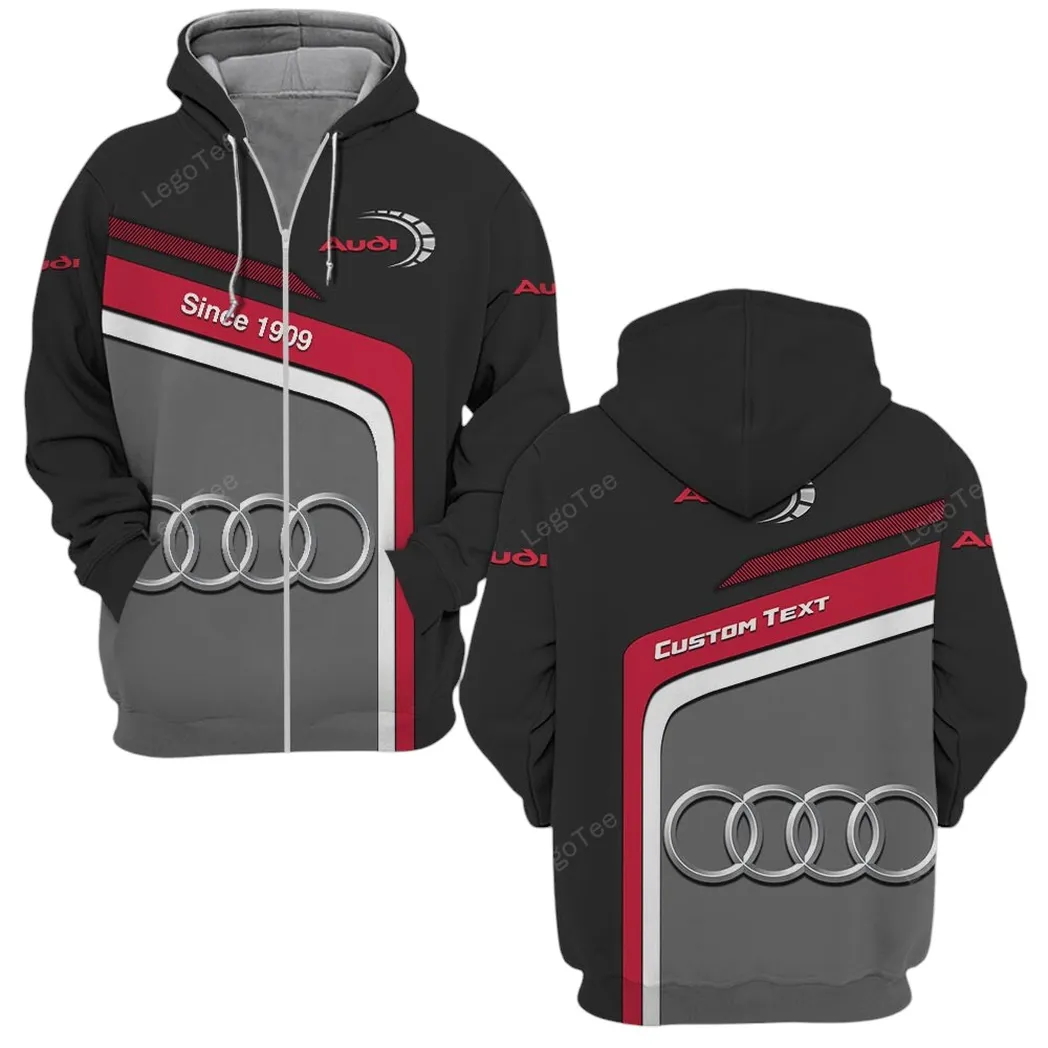 Audi Zipper Hoodie, Gift For Audi Lovers, Gift For Him, Husband, Boyfriend CAR11103032504