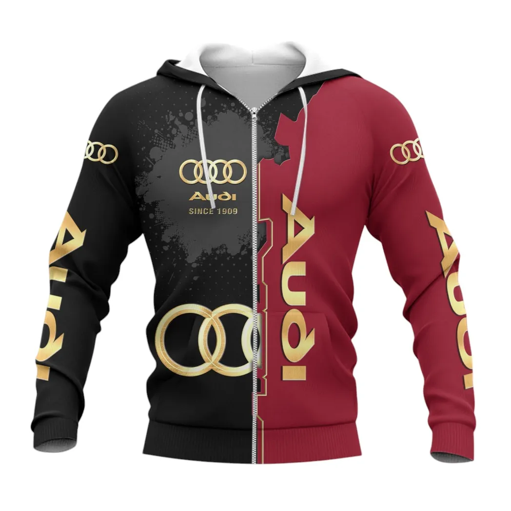 Audi Zipper Hoodie, Gift For Audi Lovers, Gift For Him, Husband, Boyfriend CAR44021725002-3