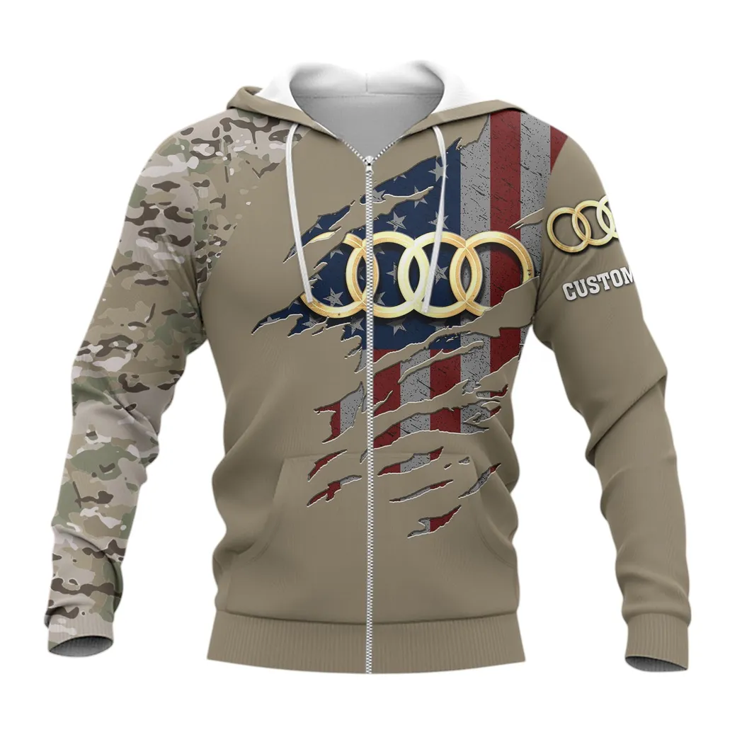 Audi Zipper Hoodie, Gift For Audi Lovers, Gift For Him, Husband, Boyfriend CAR46021725004-3