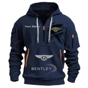 Bentley Half Zip Hoodie CAR113021425812, Best Gift for Him, Husband, Boyfriend - Navy