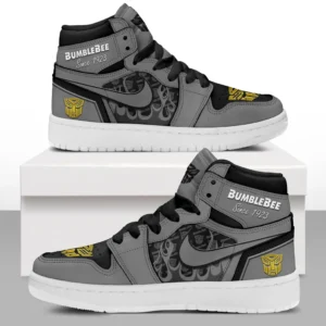 Bumblebee Air Jordan 1 High Sneakers, Nike Sneaker For Bumblebee Lovers CAR311032125671 - Gray