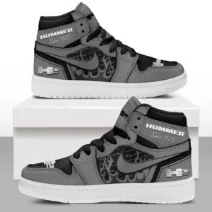 Hummer H2 Air Jordan 1 High Sneakers, Nike Sneaker For Hummer H2 Lovers CAR311032125681 - Gray
