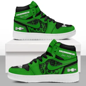 Hummer H2 Air Jordan 1 High Sneakers, Nike Sneaker For Hummer H2 Lovers CAR311032125681 - Green