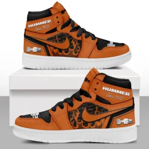 Hummer H2 Air Jordan 1 High Sneakers, Nike Sneaker For Hummer H2 Lovers CAR311032125681 - Orange