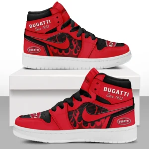 Bugatti Air Jordan 1 High Sneakers, Nike Sneaker For Bugatti Lovers CAR311032125682 - Red