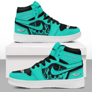 Aston Martin Air Jordan 1 High Sneakers, Nike Sneaker For Aston Martin Lovers CAR311032125683 - Cyan