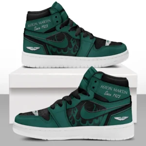 Aston Martin Air Jordan 1 High Sneakers, Nike Sneaker For Aston Martin Lovers CAR311032125683 - Green