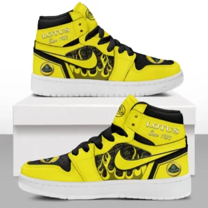 Lotus Car Air Jordan 1 High Sneakers, Nike Sneaker For Lotus Car Lovers CAR311032125711 - Yellow