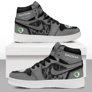 Skoda Air Jordan 1 High Sneakers, Nike Sneaker For Skoda Lovers CAR311032125714 - Gray