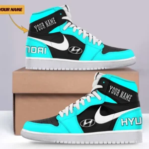 Hyundai Air Jordan 1 High Sneakers, Nike Sneaker For Hyundai Lovers CAR317032225670 - Cyan