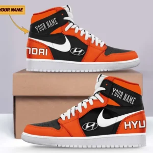 Hyundai Air Jordan 1 High Sneakers, Nike Sneaker For Hyundai Lovers CAR317032225670 - Orange