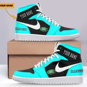 Land Rover Air Jordan 1 High Sneakers, Nike Sneaker For Land Rover Lovers CAR317032225671 - Cyan